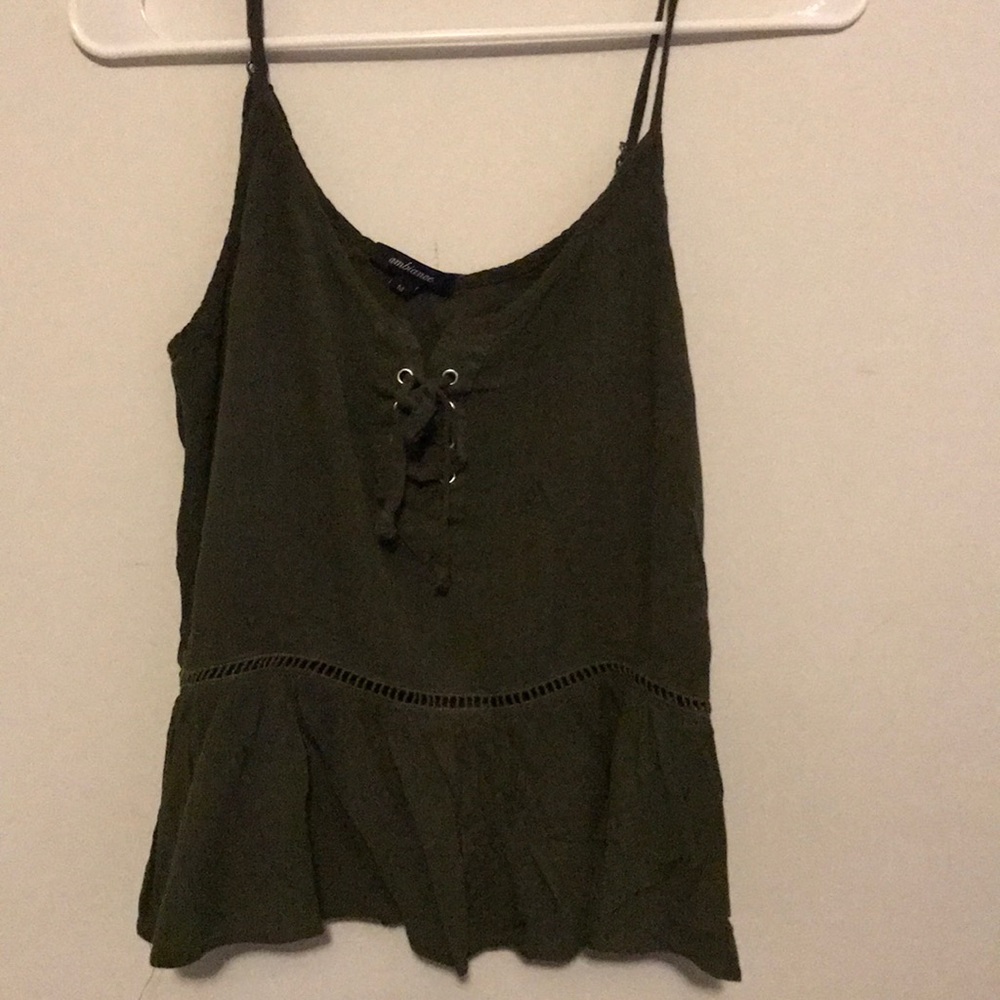 Ambiance navy green tank top